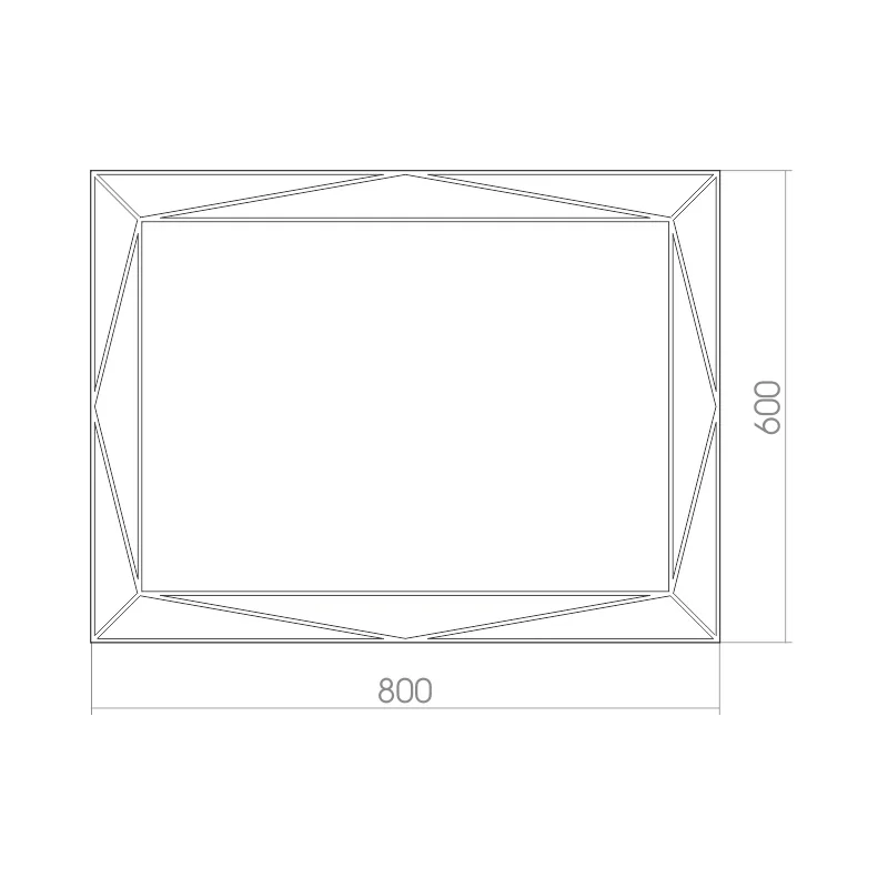 Зеркало Azario Креатив 800х600 LED подсветка с диммером, сенсор выкл (ФР-00001417) — фото №2