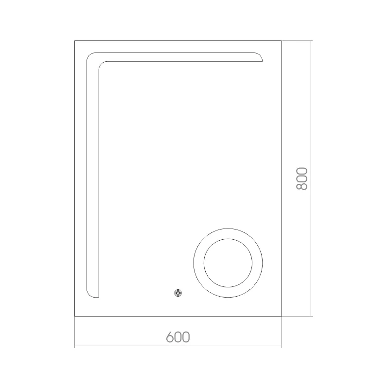 Зеркало AZARIO Клио 600х800, LED подсветка с диммером, сенсорный выключатель, увеличительное зеркало (ФР-00001417) — фото №3