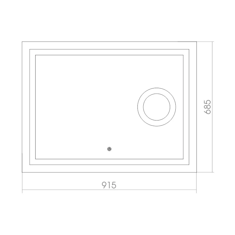 Зеркало AZARIO Оптима 915х685, LED-подсветка с диммером 2 режима, сенсорный выключатель, увеличительное зеркало (ФР-00001375) — фото №3