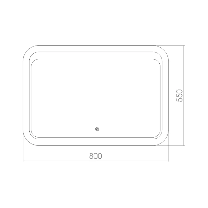 Зеркало AZARIO Пульсар 800х550 c подсветкой и диммером, сенсорный выключатель (ФР-00001380) — фото №2