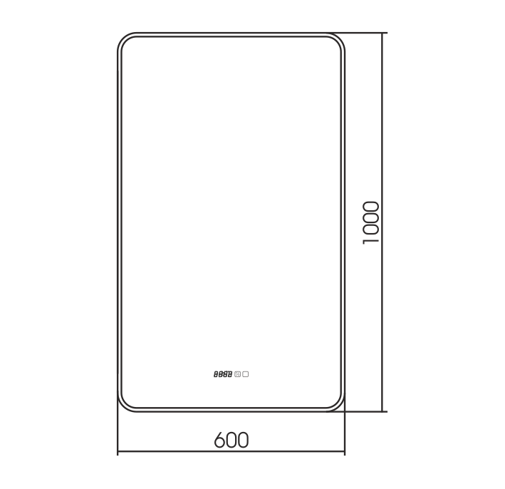 Зеркало AZARIO INCANTO 600х1000 — 3.1 ЖК-часы, подогрев, сенсорный выключатель с функцией диммера (LED-00002539) — фото №8