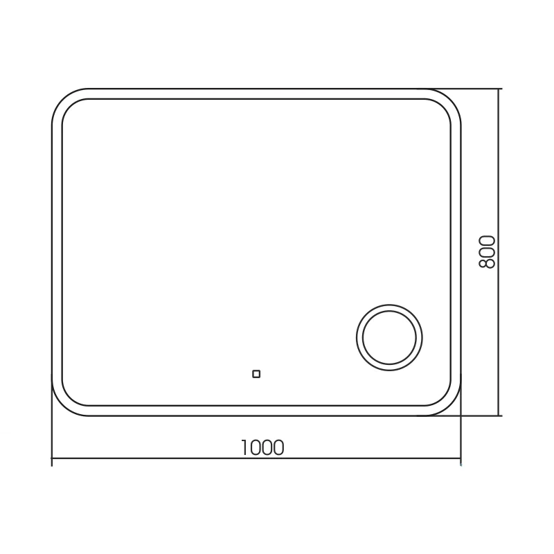 Зеркало Azario Эльза 1000х800 c подсветкой и диммером, сенсорный выключатель (ФР-00002155) — фото №8