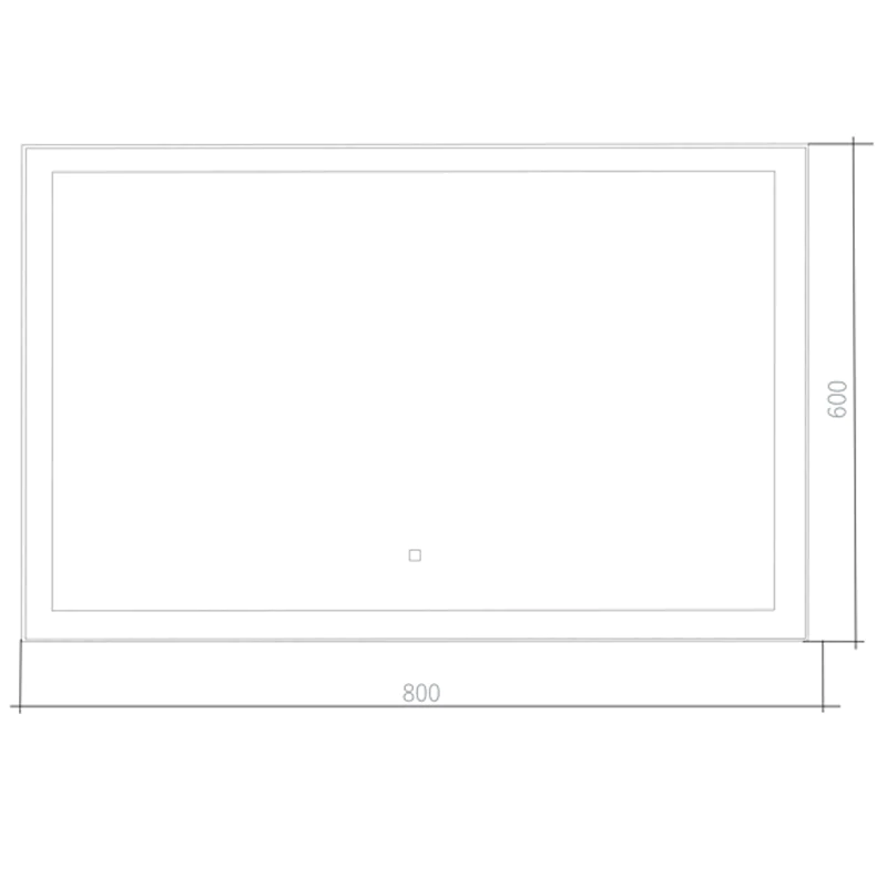 Зеркало AZARIO Сантана 800х600 c подсветкой и диммером, сенсорный выключатель (ФР-00002081) — фото №4