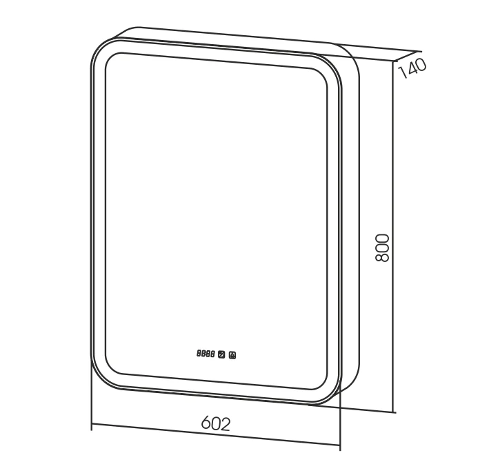 Зеркало-шкаф AZARIOФиджи 60 602х800х140 c подсветкой и диммером + часы (LED-00002363) — фото №4