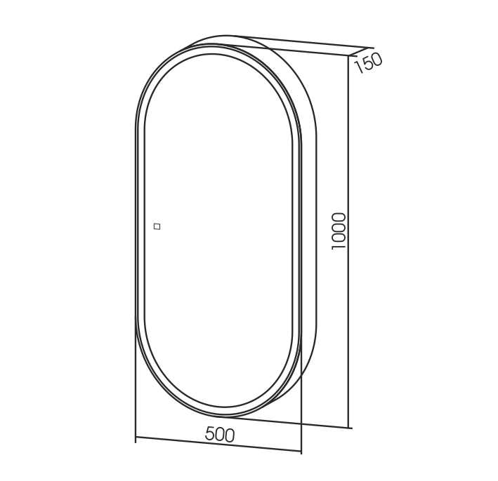 Зеркало-шкаф AZARIO Soho 500х1000 подсветка, сенсорный выключатель с функцией диммера (LED-00002515) — фото №5