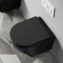 Унитаз подвесной Azario Grado 490х370х360 безободковый с сиденьем микролифт, черный матовый (AZ-0046-MB) — фото №3