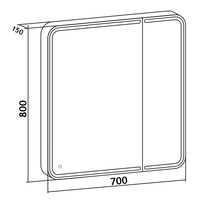 Зеркало-шкаф AZARIO Adriana 1Л 700х800 c подсветкой и диммером (CS00072835) — фото №4