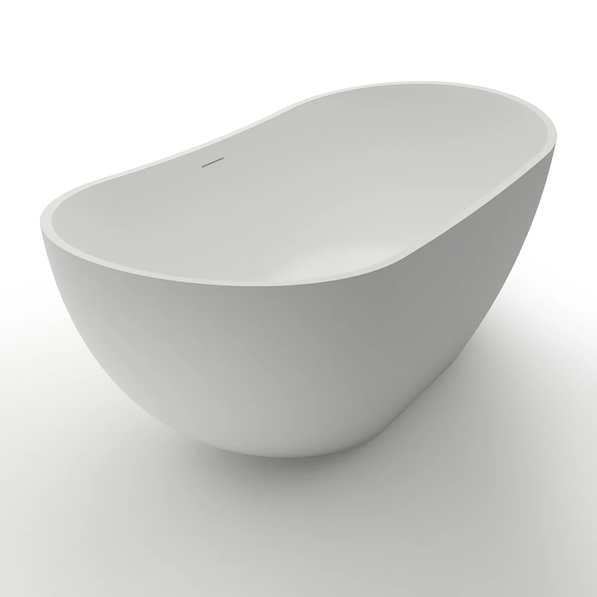 Ванна из искусственного камня Azario JENNER 1800x850x640 свободностоящая белая матовая, с белым матовым донным клапаном (JEN18085S) — фото №2