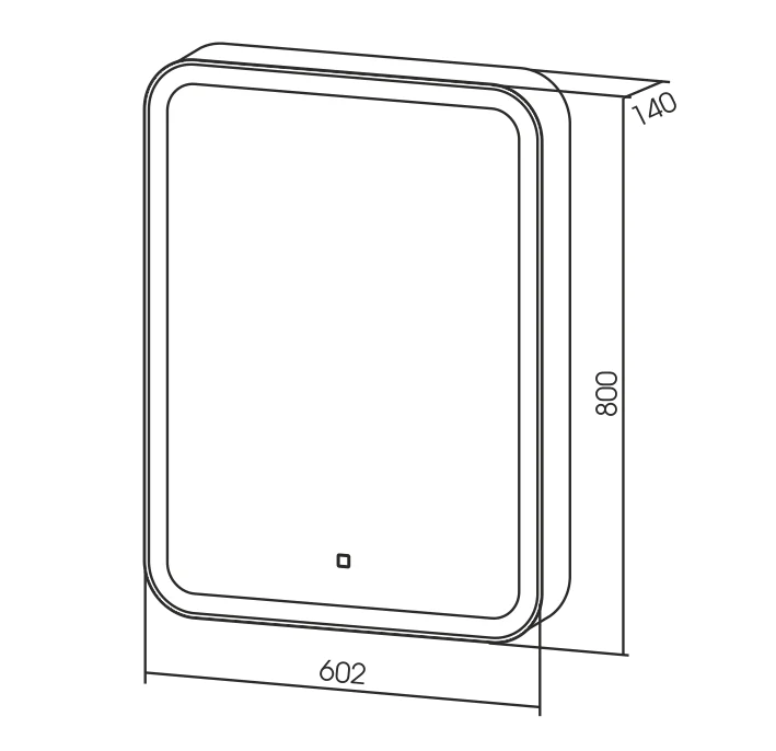 Зеркало-шкаф AZARIO Фиджи 60 602х800х140 c подсветкой и диммером, сенсорный выключатель (LED-00002364) — фото №4
