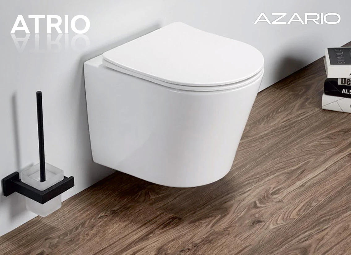 Унитаз подвесной Azario Atrio 490x365x360 безободковый с сиденьем микролифт, белый (AZ-2330) — фото №2