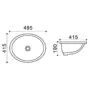Раковина Azario 49,5х41,5х19 овальная, встраиваемая снизу, белая (AZ908-20) — фото №3