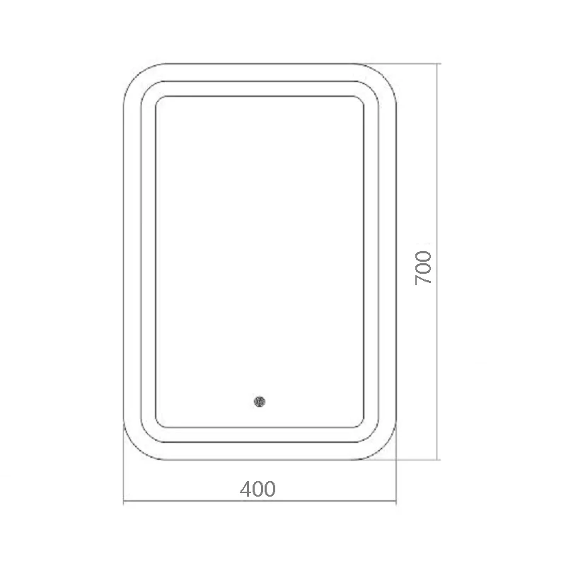Зеркало AZARIO Мальта 400х700 LED-подсветка с диммером, сенсорный выключатель (ФР-00001372) — фото №5