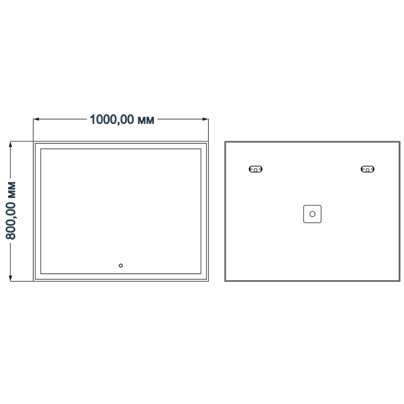 Зеркало AZARIO Minio 1000х800 влагостойкое c подсветкой и диммером (CS00071910) — фото №3