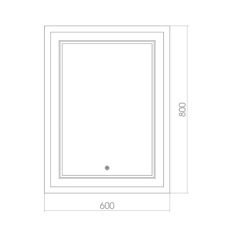 Зеркало AZARIO GRAND 600Х800 подсветка с диммером, сенсорный выключатель (ФР-00001397) — фото №2