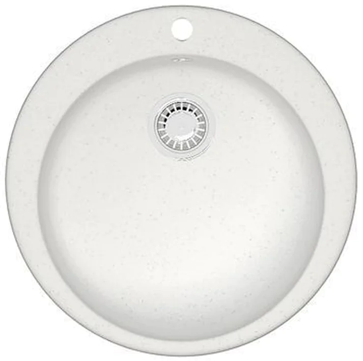 Кухонная мойка AZARIO Vital 507x507x200 искусственный мрамор, цвет Белый лед (CS00078343) — фото №1