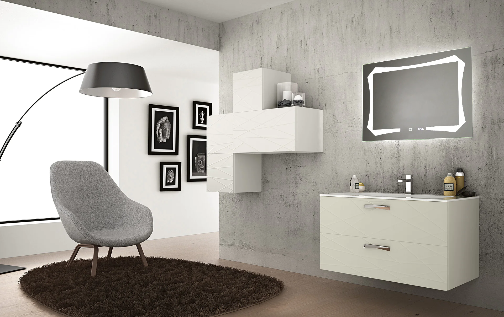 Зеркало Azario OTTO-4 800х600 c подсветкой и диммером, сенсор выкл+часы (ФР-00001398) — фото №2