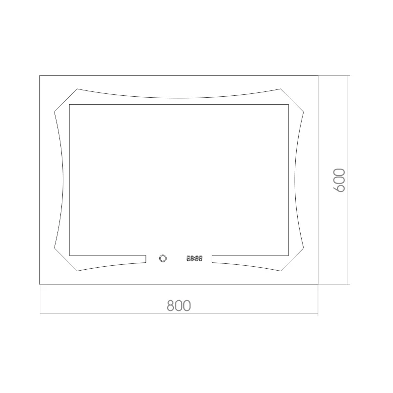 Зеркало Azario OTTO-4 800х600 c подсветкой и диммером, сенсор выкл+часы (ФР-00001398) — фото №4
