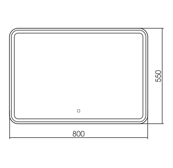 Зеркало AZARIO Давид 800х550 c подсветкой и диммером, сенсорный выключатель (LED-00002533) — фото №4