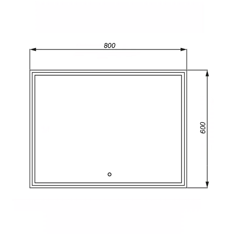 Зеркало AZARIOClassico Quadrato 800х600 влагостойкое с подсветкой, сенсорный выключатель с функцие диммера (CS00078950) — фото №4