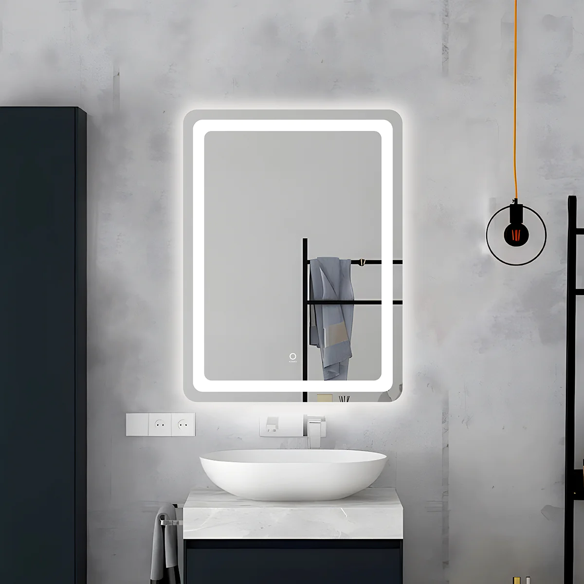 Зеркало AZARIO 600х800 подсветка, сенсорный выключатель с функцией диммера (AZ-Z-043CS) — фото №6