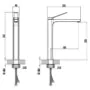 Смеситель для раковины-чаши Azario VISE высокий, керамический картридж, графит (AZ-VQQ168R30AJ) — фото №2