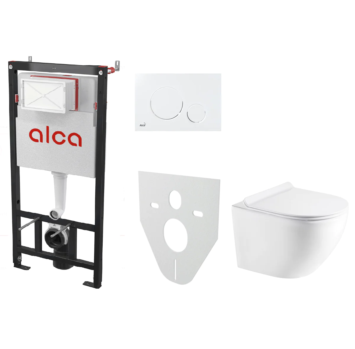 Сет инсталляция Alсa AM101/1120-4:1 RU M670-0001 + унитаз Gloria AZ-2003 с сиденьем микролифт — фото №1