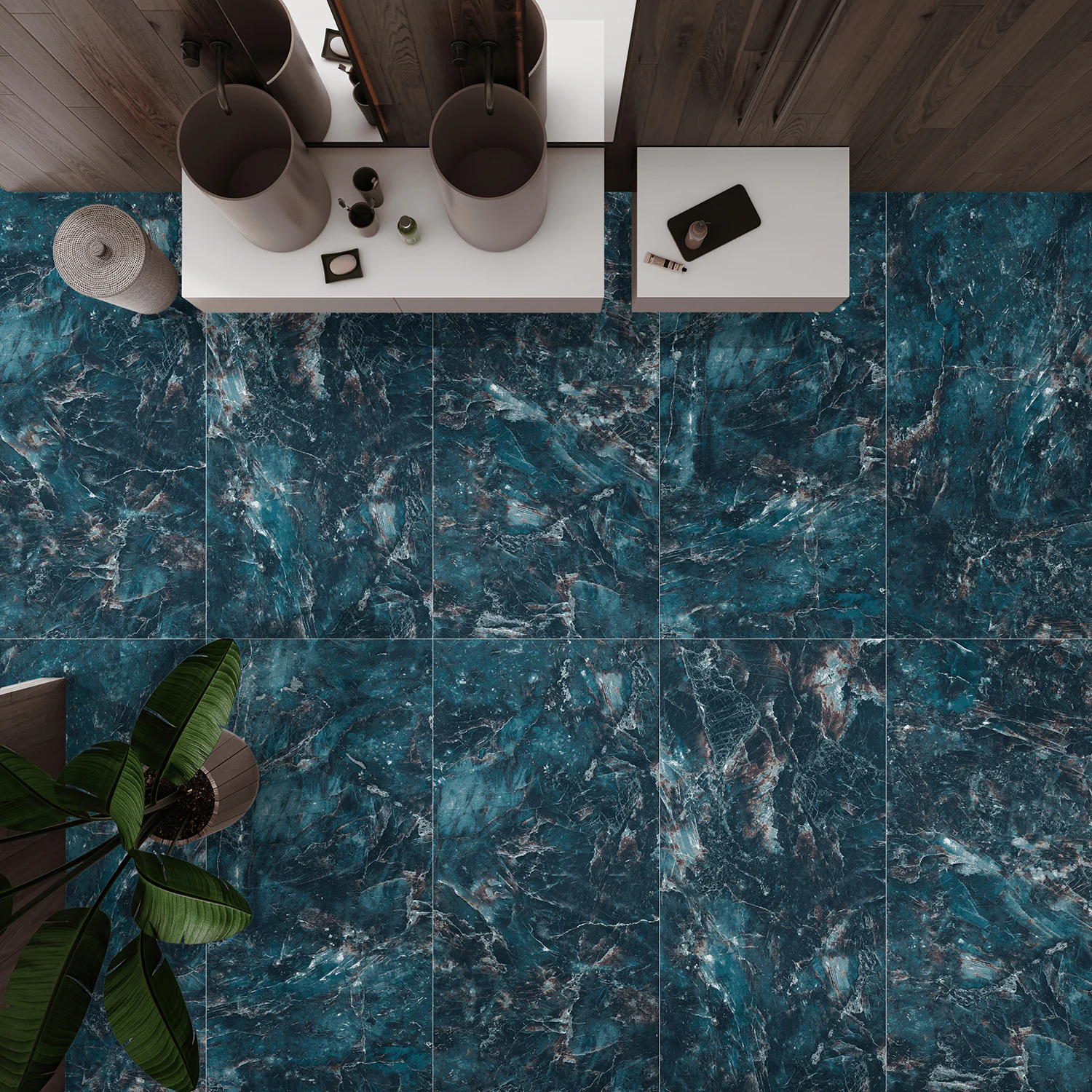Плитка керамогранитная AZARIO BLUE STONE 60х120 High Glossy (P321111217HG) — фото №6