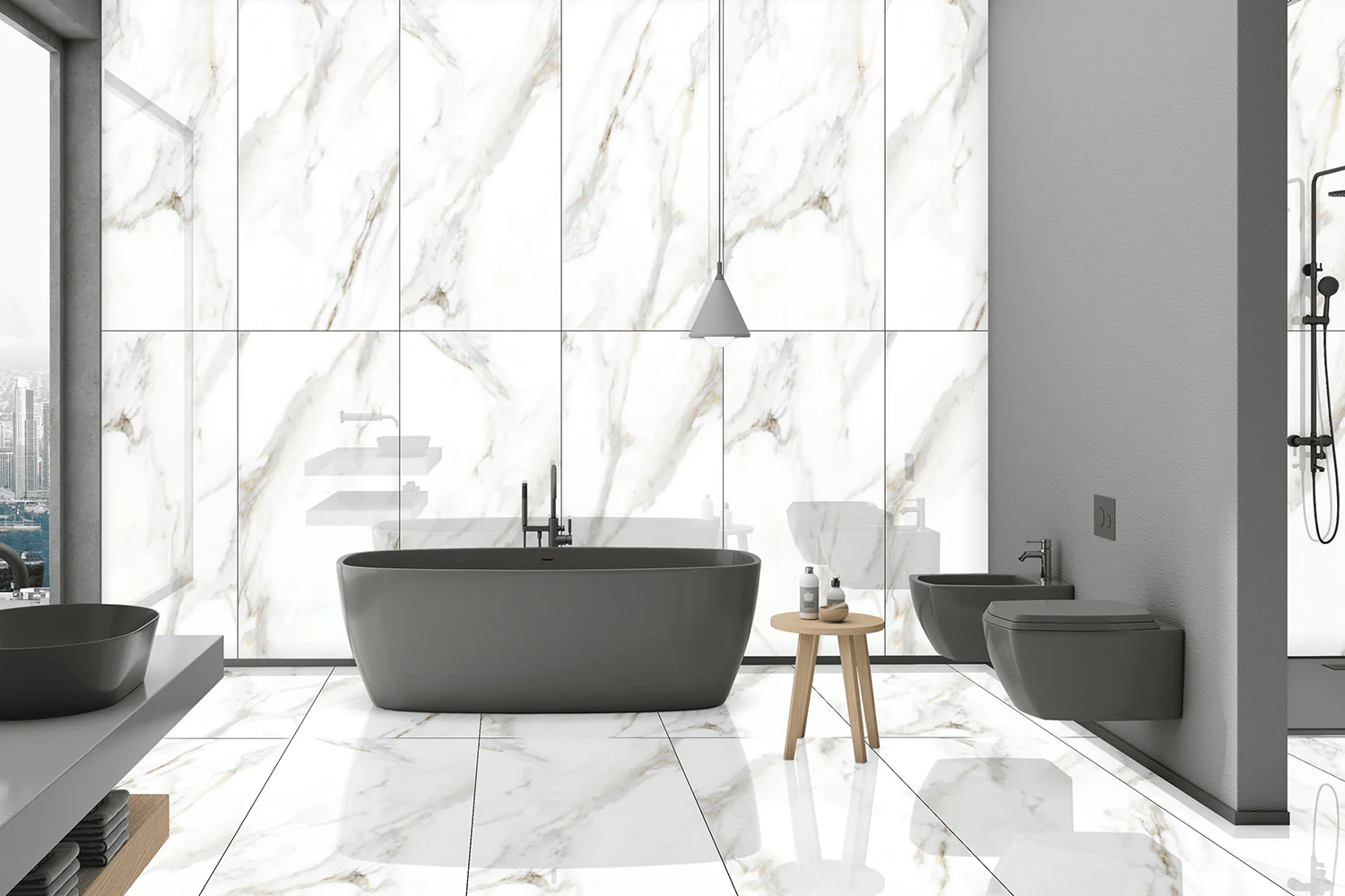 Плитка керамогранитная AZARIO CARRARA GOLD 60х120 High Glossy (P321111213HG) — фото №9