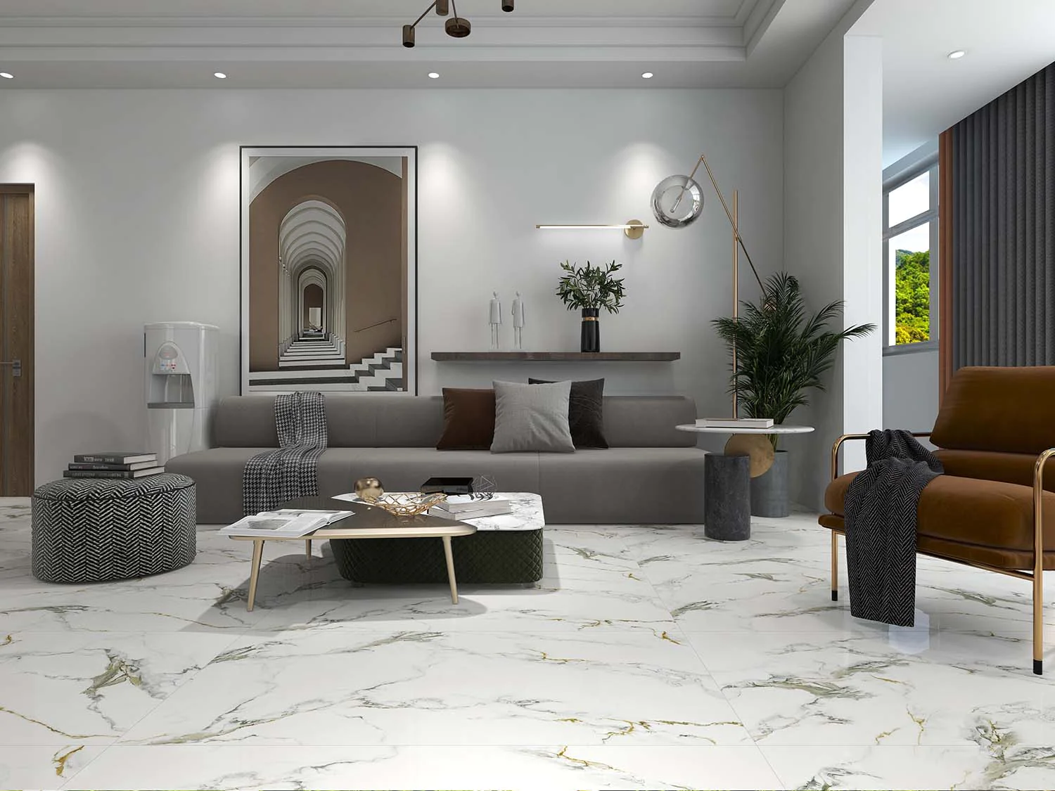 Плитка керамогранитная AZARIO CALACATTA GOLD 60×120 Carving (H18004002G) — фото №5