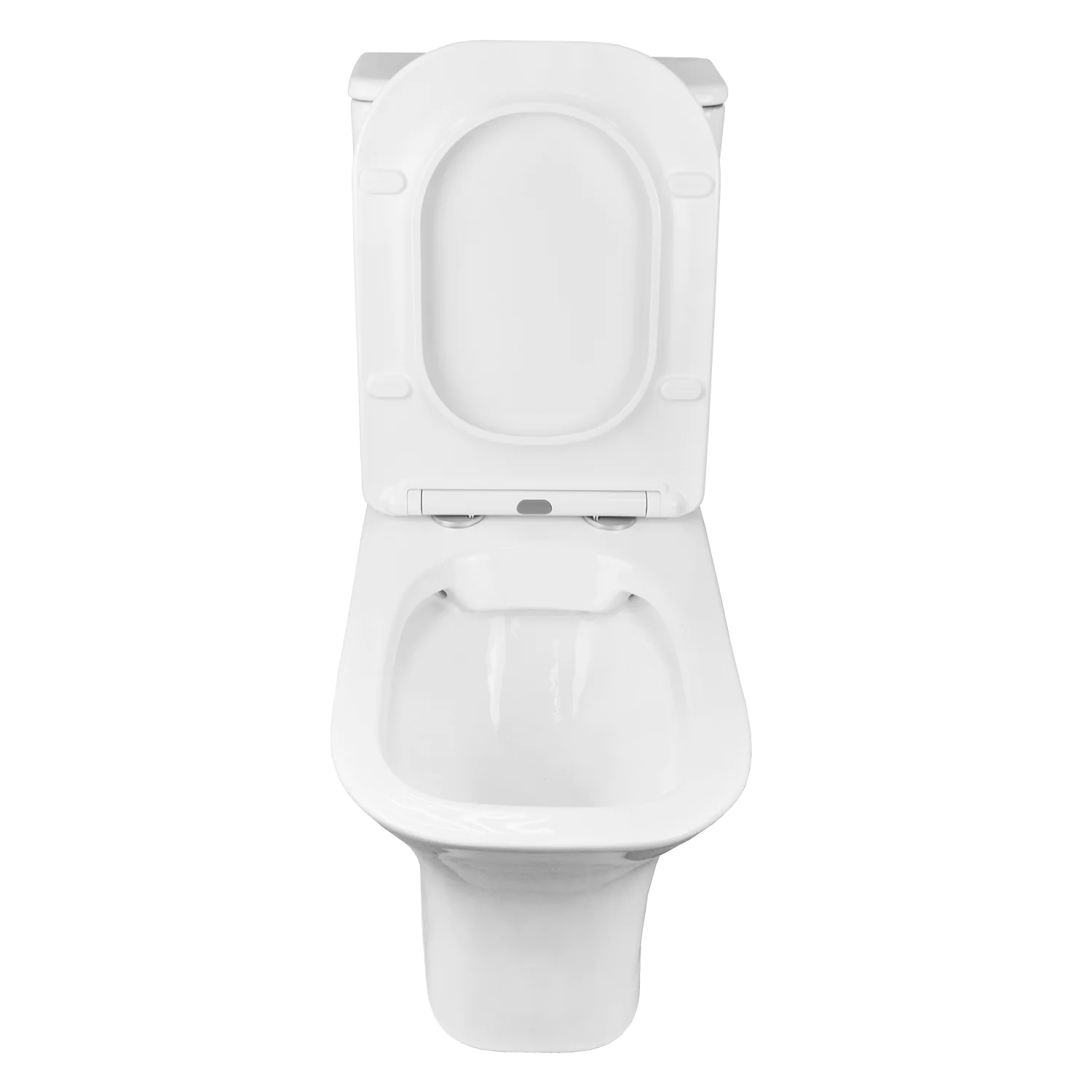 Унитаз напольный Azario FRETTA SQUARE 650х340х790 безободковый с бачком и сиденьем микролифт, сливной арматурой Geberit (AZ-5121-G) — фото №4