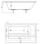 Ванна акриловая AZARIO BELLA прямоугольная 175*70 см (AV.0020175) — фото №5