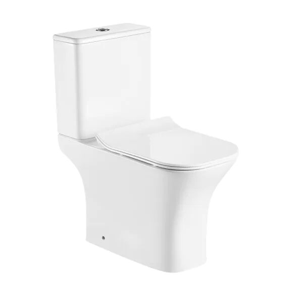 Унитаз напольный Azario FRETTA SQUARE 650х340х790 безободковый с бачком и сиденьем микролифт, сливной арматурой Geberit (AZ-5121-G)