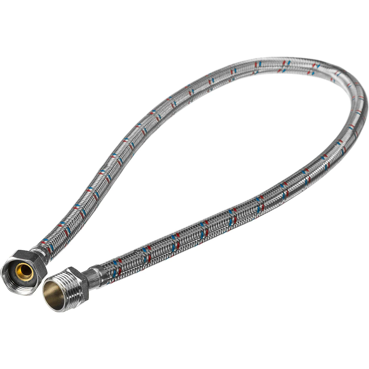 Гибкая подводка AZARIO для воды, 80 см., 1/2″, вн. — нар. нержавеющая оплетка (AZ-0,8-FM) — фото №1