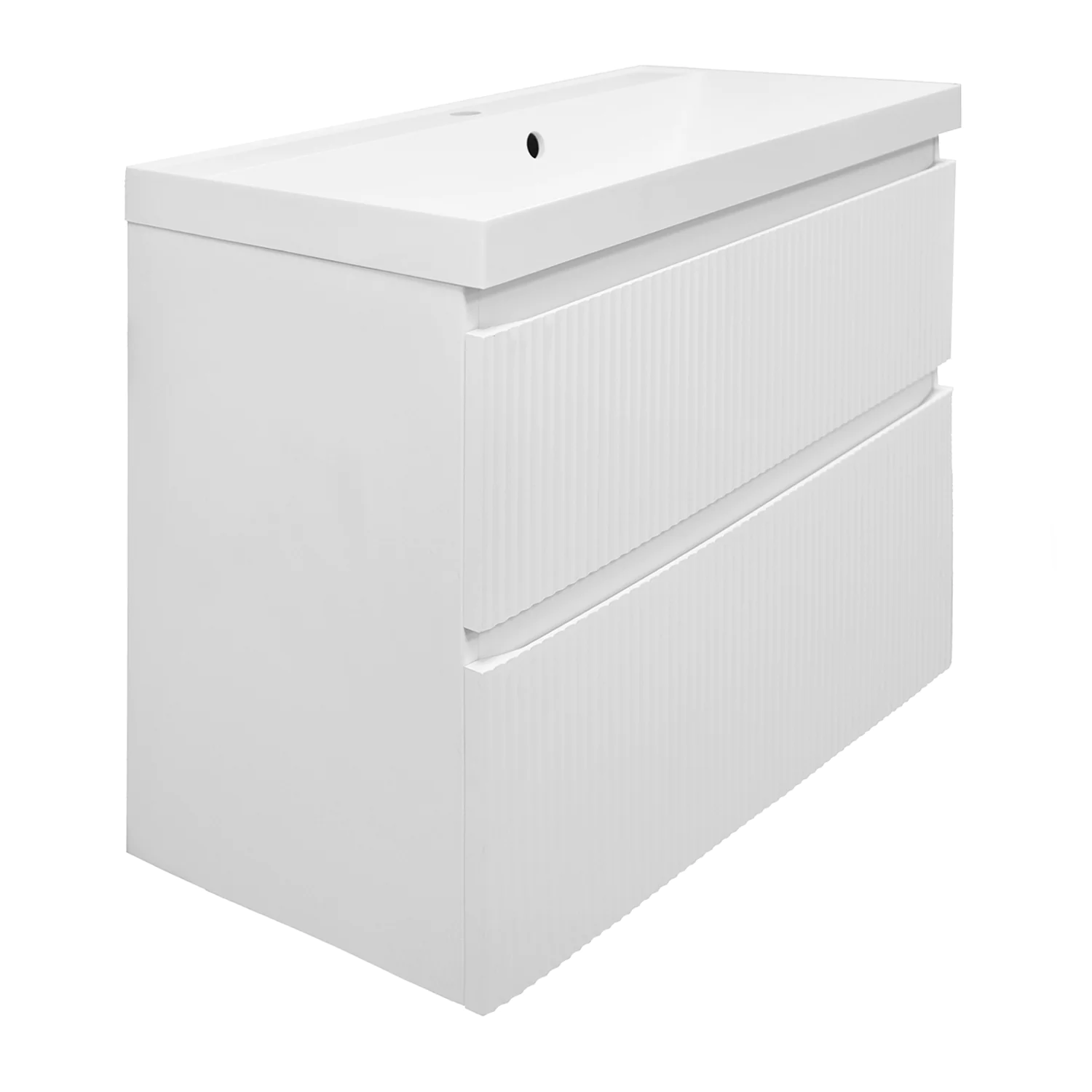 Комплект Azario Тумба Viola 80/2 подвесная БЕЛЫЙ МАТОВЫЙ под раковину Астория 80 (CS00097143) — фото №1