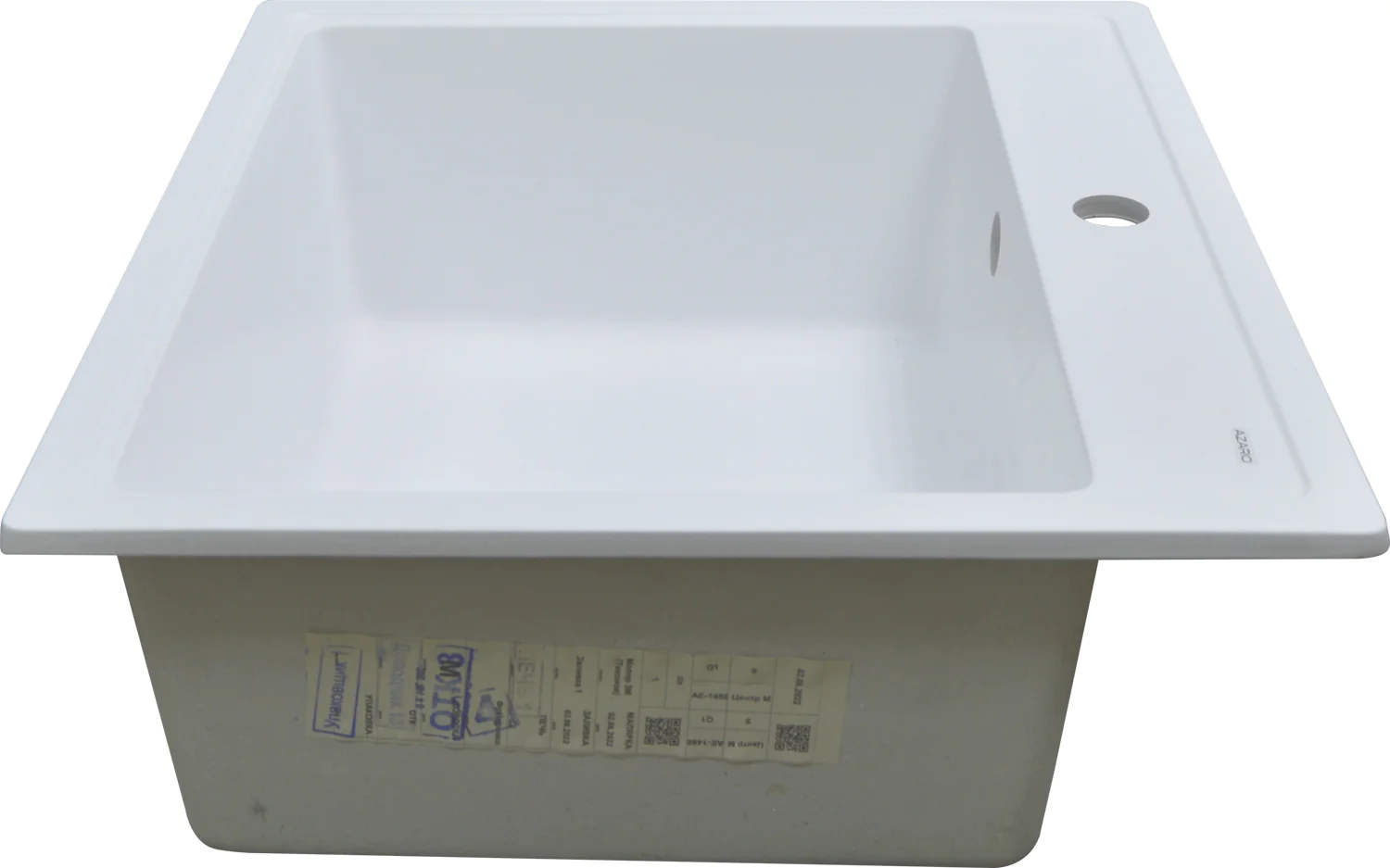 Кухонная мойка AZARIO Litos 570x505x200 искусственный мрамор, цвет Белый (CS00078321) — фото №2