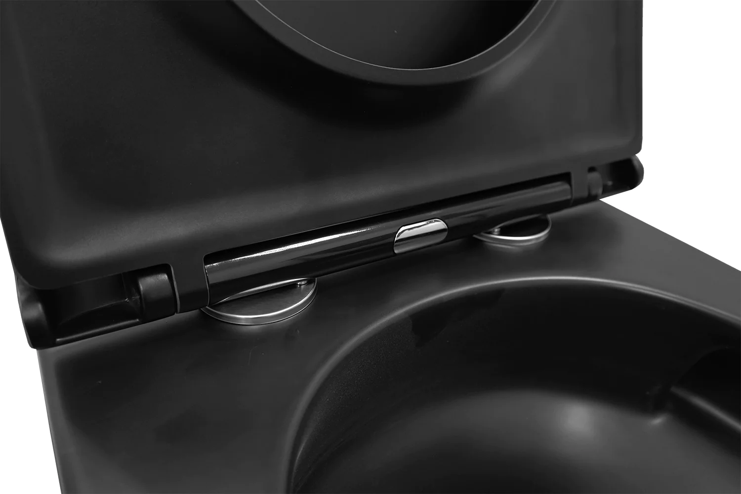 Унитаз подвесной Azario Grado 370х490х360 безободковый, система антивсплеск (Торнадо), с быстросъемным сиденьем микролифт, черный матовый (AZ-0046-UQ1-MB) — фото №8