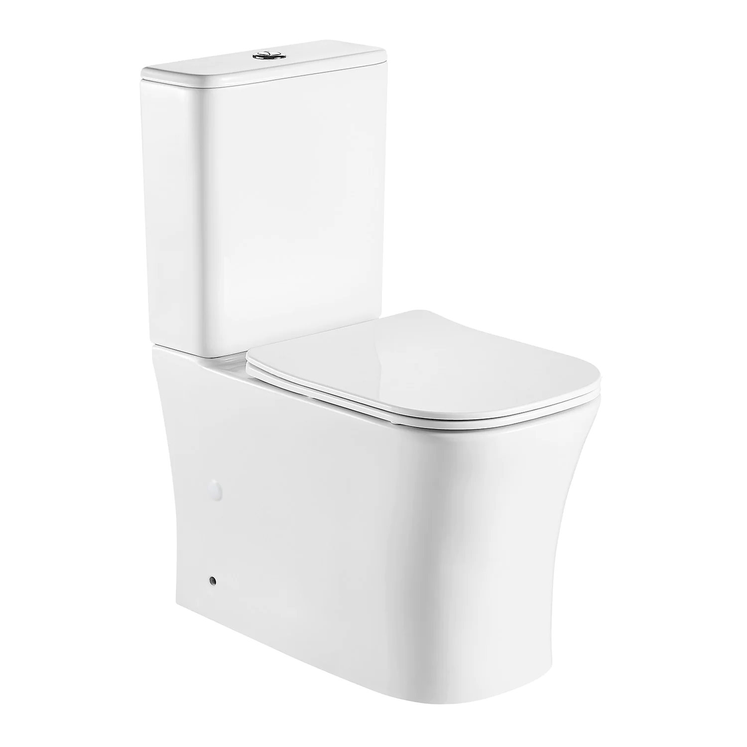 Унитаз-компакт Azario ANTEO SQUARE 385х630х820 напольный, безободковый, с быстросъемным сиденьем микролифт (AZ-1218A) — фото №1