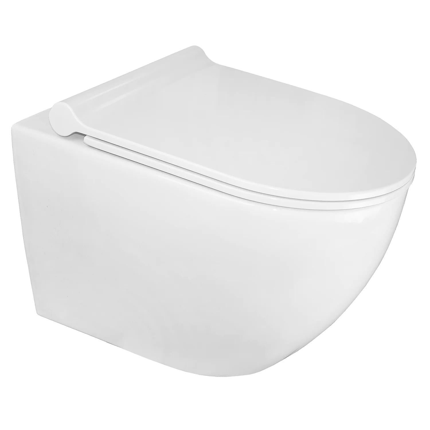 Унитаз подвесной Azario Geno 490х360х360 безободковый, с ультратонким сиденьем микроклифт (AZ2196D) — фото №1