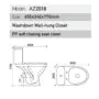 Унитаз-компакт Azario Trend 655х350х770 напольный, с бачком и сиденьем микролифт (AZ2018-P) — фото №3