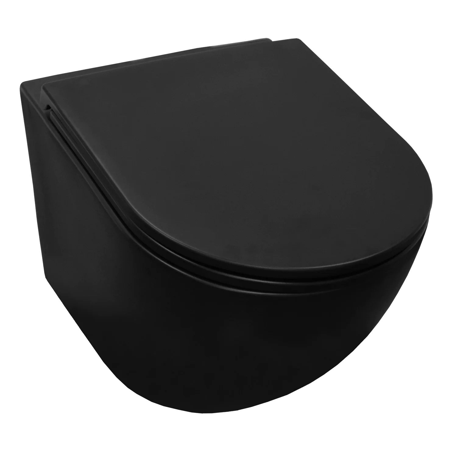 Унитаз подвесной Azario Grado 370х490х360 безободковый, система антивсплеск (Торнадо), с быстросъемным сиденьем микролифт, черный матовый (AZ-0046-UQ1-MB) — фото №2