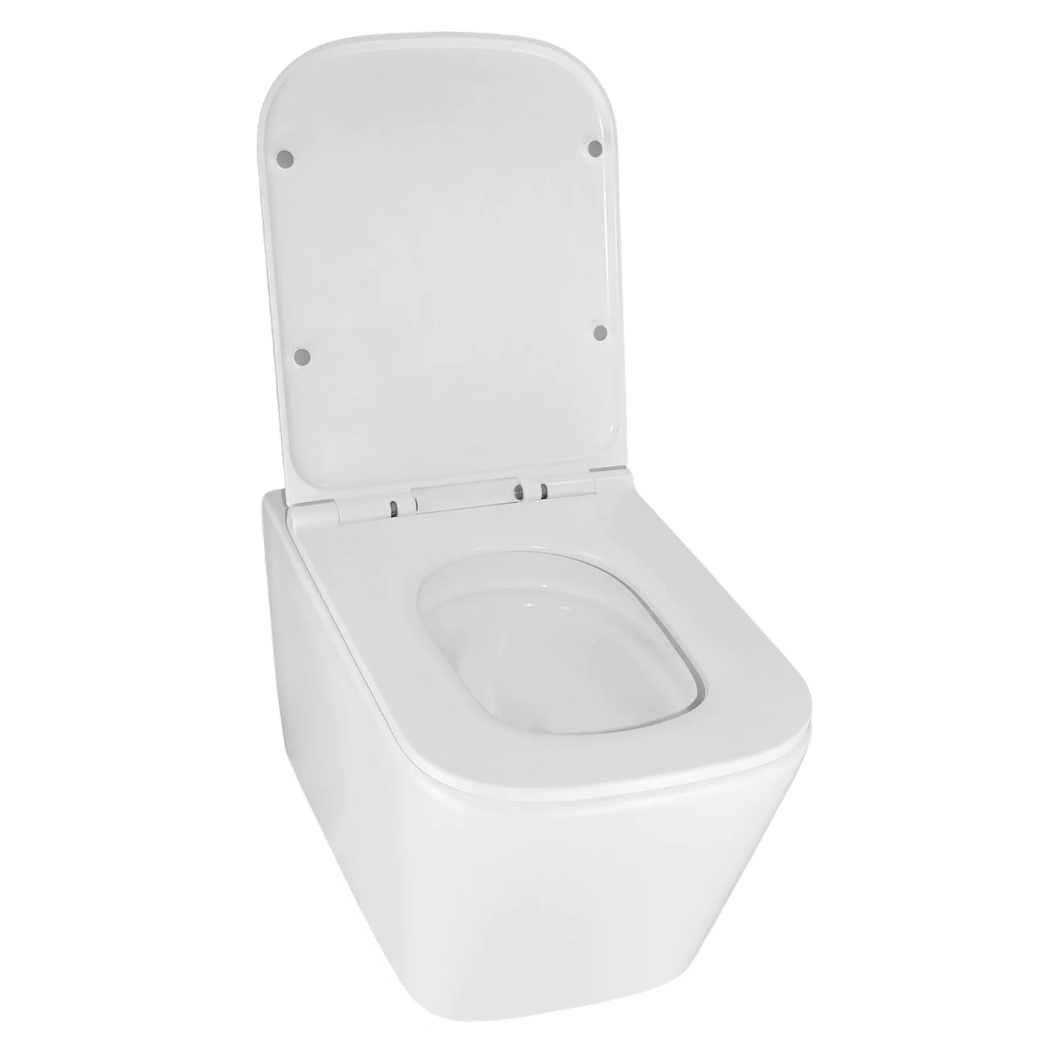 Унитаз подвесной Azario Cascad 525x345x360 безободковый, система смыва «Скрытое Торнадо», в комплекте с быстросъемным сиденьем микролифт (AZ-2303A) — фото №3