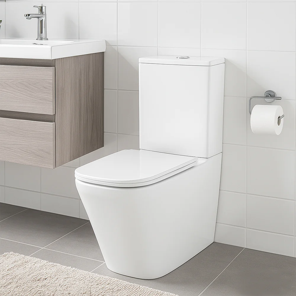 Унитаз-компакт Azario Terra 610х365х835 напольный, безободковый, система смыва «Скрытое торнадо», в комплекте с быстросъемным сиденьем микролифт (AZ-6003-A) — фото №12
