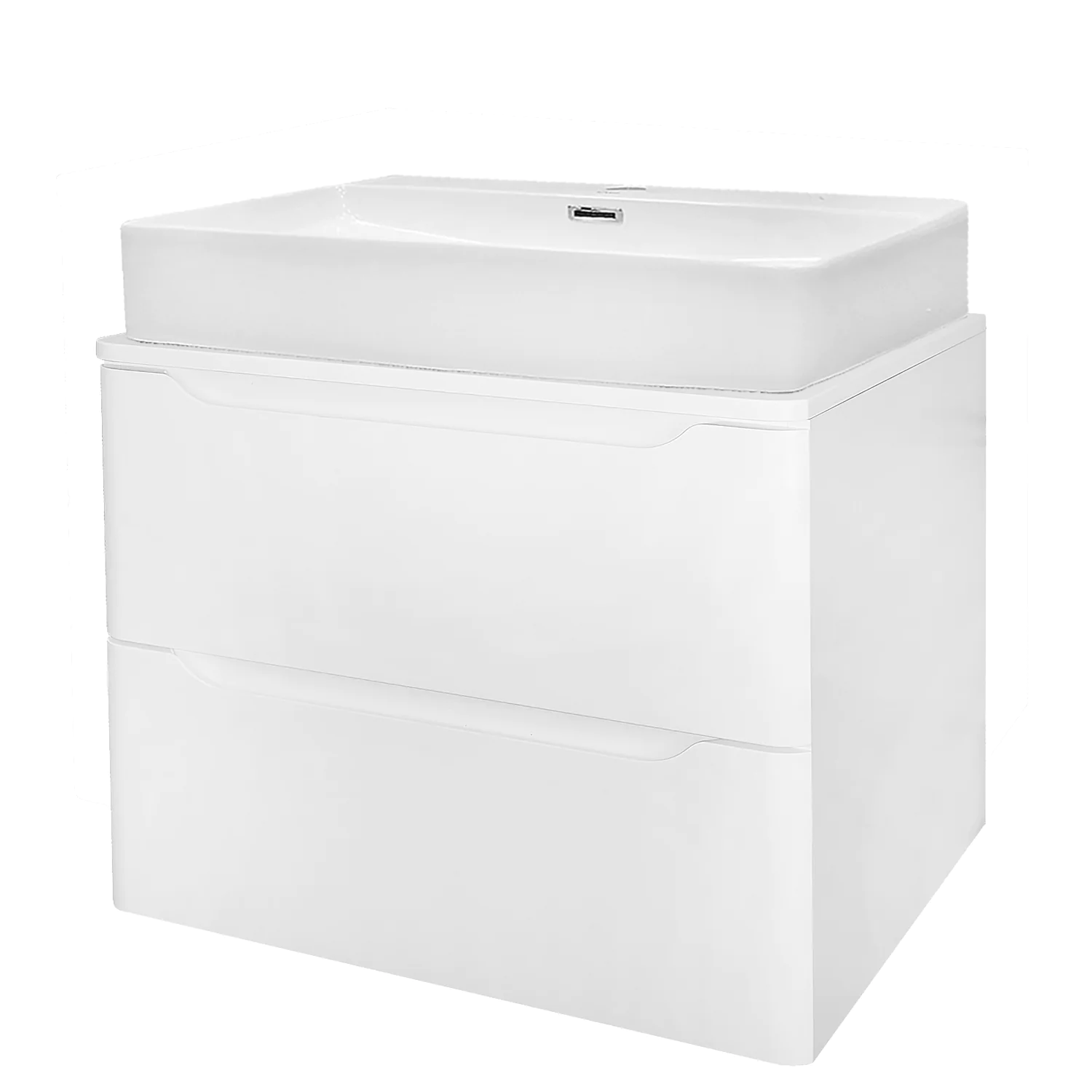 Тумба Azario LOTOS 60/2 600х460х500 подвесная, без раковины, белый глянцевый (CS00084142) — фото №5
