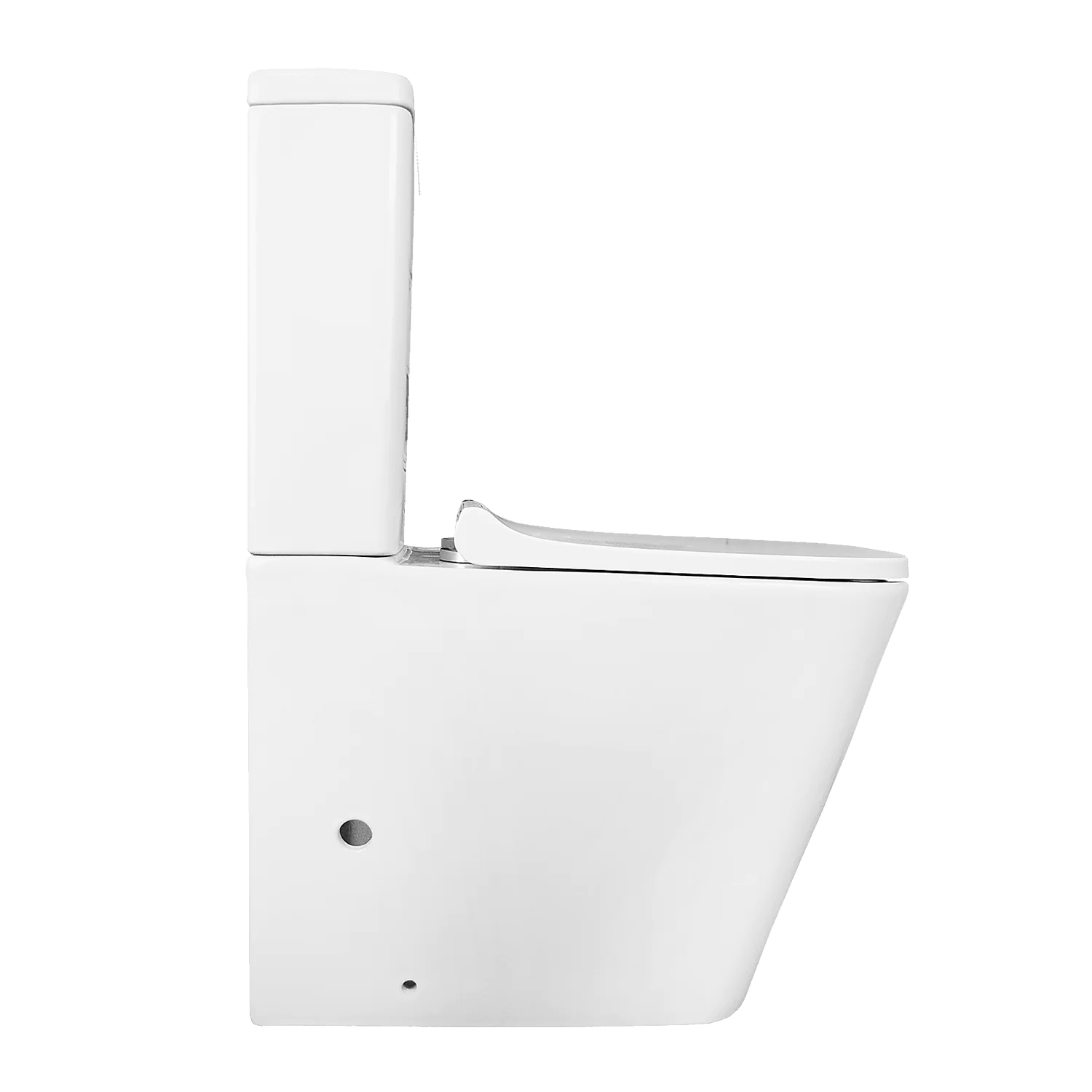 Унитаз-компакт Azario Quadro 605x340x810 напольный, смыв «Торнадо», безободковый с сидением микролифт и арматурой, белый (AZ-2175 UQ1) — фото №10