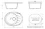 Кухонная мойка AZARIO Light 575х440х215) искусственный мрамор, цвет Белый (CS00079917) — фото №3