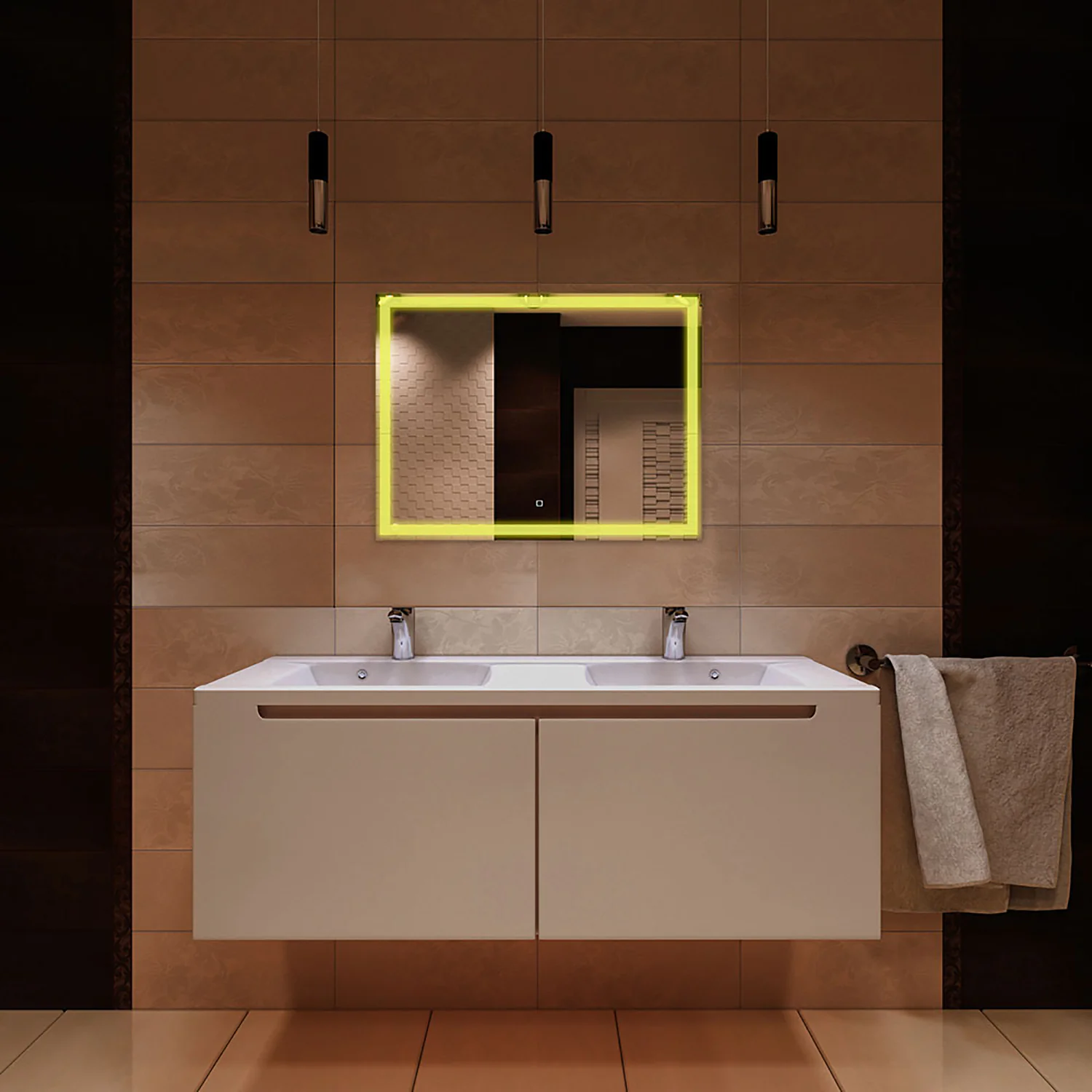 Зеркало AZARIO Livia-RGB 800х600 сенсорный выключатель с функцией диммера, мульти-цвет (LED-00002638) — фото №5