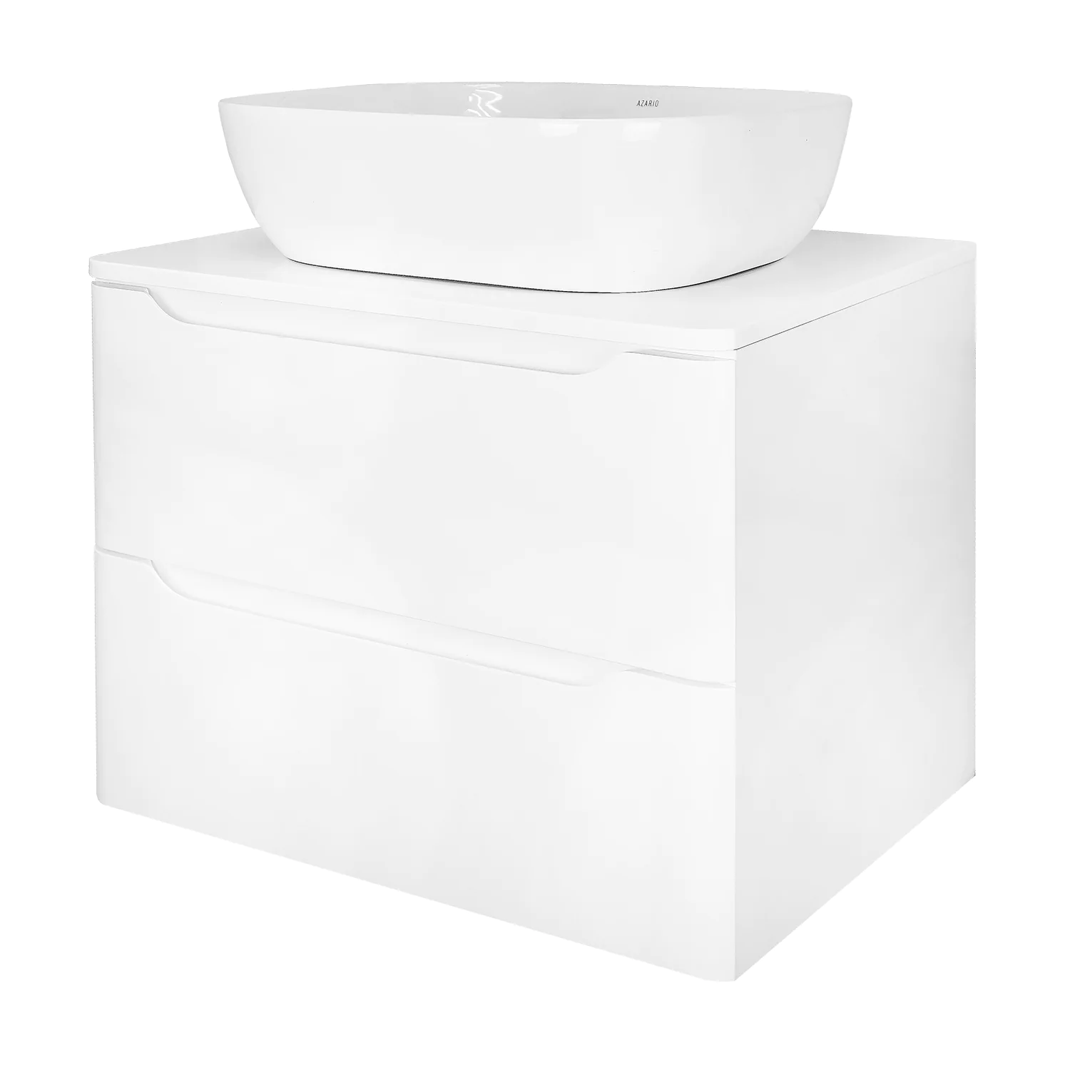 Тумба Azario LOTOS 60/2 600х460х500 подвесная, без раковины, белый глянцевый (CS00084142) — фото №4