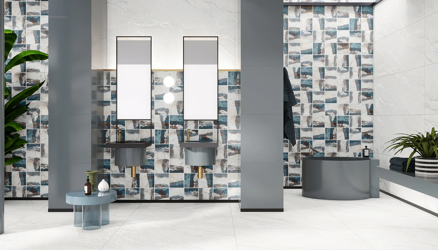 Плитка керамогранитная AZARIO CAPRIA AQUA 60х120 Glossy granula (P4110821135) — фото №5