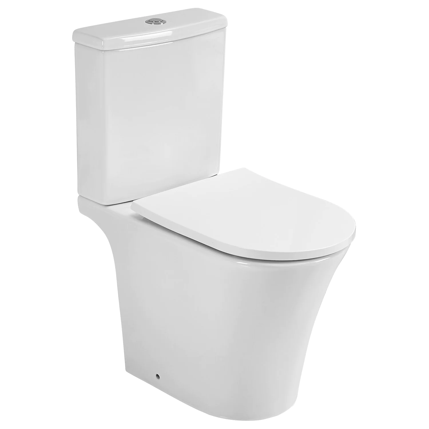 Унитаз-компакт Azario VISE 640х365х820 напольный, безободковый, в комплекте с быстросъемным сиденьем микролифт (AZ-1343BT) — фото №2