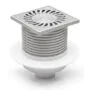 Душевой трап AZARIO DN50 12,2х12,2см, пластиковый, с воротником, вертикальный слив, универсальный, решетка из нержавеющей стали (AZ-420 X L)